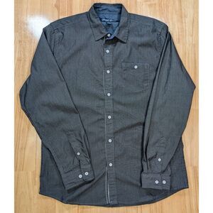 Desert Dunes Men’s L Button Front Shirt Gray Long Sleeve Casual Stretch Blemish